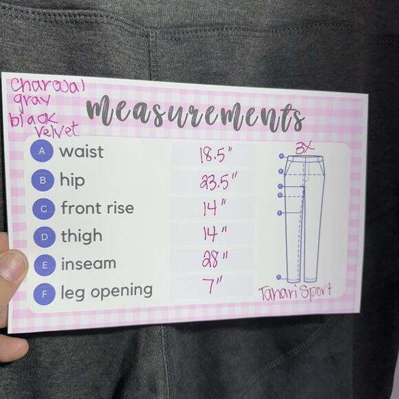 Tahari Sport Jogger Pants 3X Charcoal & Black Velvet Detail Cotton Stretch NWT - Picture 7 of 9